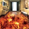 Customized Personality 3D Stereoscopic Floor Mural Wallpaper Living Room Bedding Room Floor Decor Vinyl Burning Fire Wall Paper