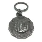 Antique silver metal custom 3D Qatar metal keychain for souvenir gift