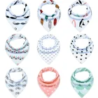 Adjustable 100% Organic Cotton Teething 12-pack baby bandana drool bib