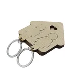 Wedding favors couples' gift key holder house shape lovers' keychain for promotion