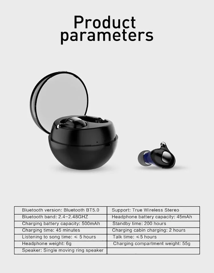 2019 Amazon Trending 5.0 TWS Wireless Bluetooth Earphones Sports Earbuds with Charging Case - ANKUX.COM