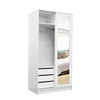 Latest design good quality bedroom wooden sliding door wardrobe cabinet closet with mirror