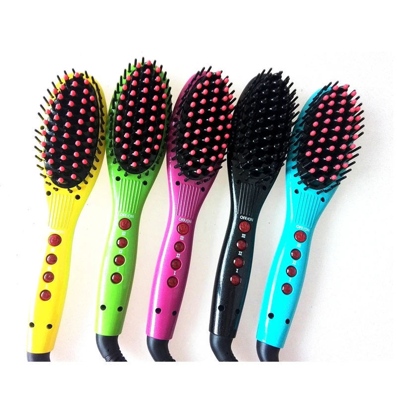 Wholesale golobal voltage three temperature setting fast custom hair straightener brush