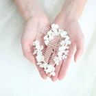 2019 Newest White Ceramic Flowers Bridal Accessories Hair Pin Handmade Women Wedding Hair Combs