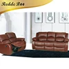 Modern concepts mid century genuine leather low sofa brown