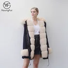 Newest Fashion Winter Outwear Real Rex Rabbit Fur Lining Popular Fox Fur Coat Girls