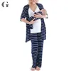 Wholesale Women During & After 5 pcs Maternity Nursing Mom Baby Robe Gown Pajama Set