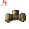 1/2 NPT x 1/2 NPT Female Thread 3 Way Tee Union Brass Nipple Connector Pipe Fitting for Water Supply