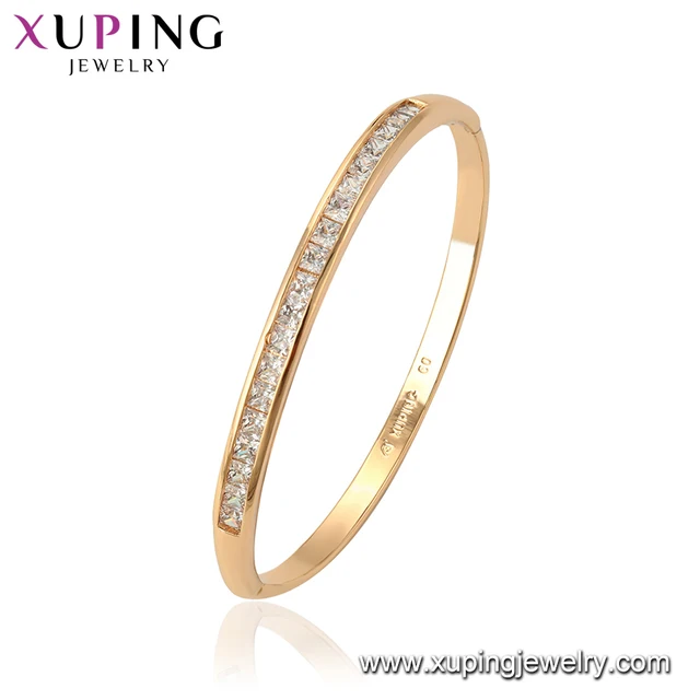 51953 xuping superstar accessories jewelry colorful Synthetic CZ stone dainty gold bangle for women