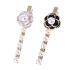 factory stock Fashion Triangle Kid Hair Clips White Pearl Women Hair Pin for Girls Jewelry