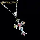 fashion design multi-color zircons silver necklace jesus cross for women