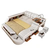 modern massage bed electric, multifunctional leather bed with massage /speakers