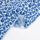 Fashionable blue leopard print velvet fabric
