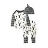 baby fall and winter boutique reindeer home wear clothing outfits 100% cotton cheap kids soft christmas pajamas set