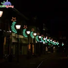 City street christmas star pole decoration motif lights