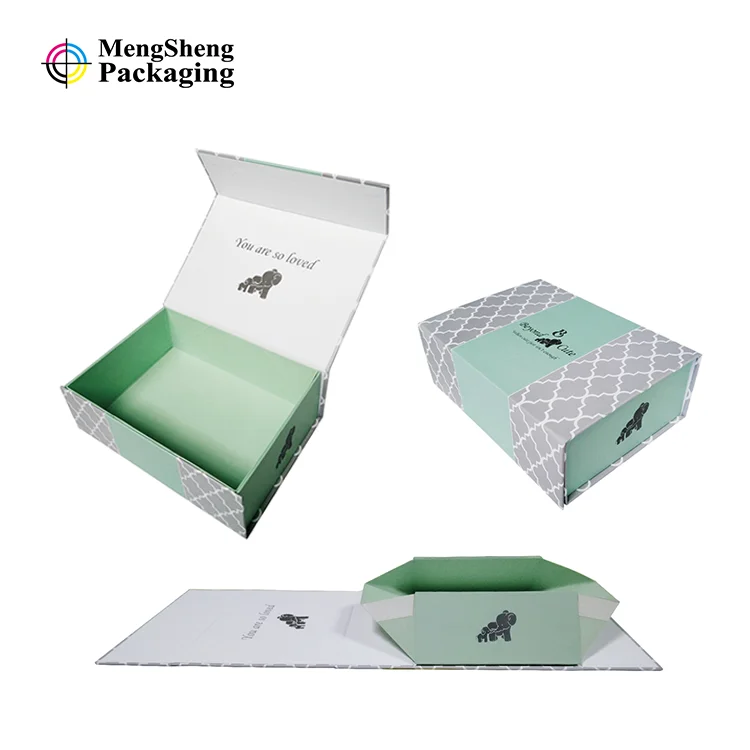 cardboard magnetic rigid styleswith ribbon flat folding paper