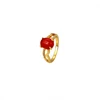 Xuping wholesale jewelry new style dubai gold plated ruby jade ring for women