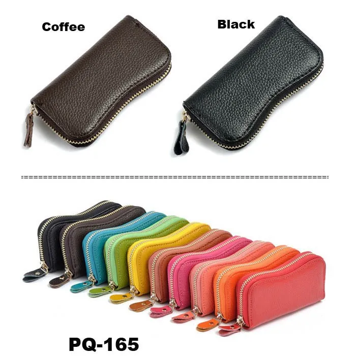 genuine leather mens car key chain holder with clip wallet case