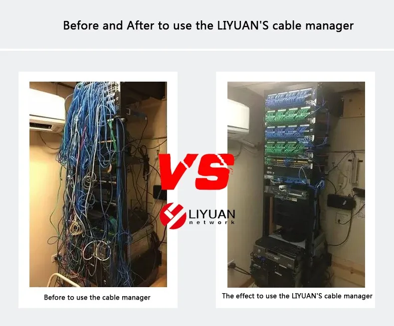 LY-CM-17 10" 1U cable manager with brush