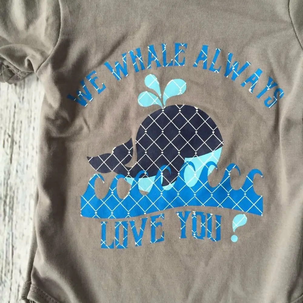 new arrival baby girls Summer clothing infant romper tutu cotton baby gray we whale always love you romper with match headband