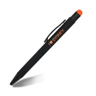 New Item Black Ball Pen With Colorful Stylus Touch Laser Engraved Logo Pen