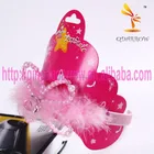 Fashion Plastic Party Crown Tiara with Pink Feather