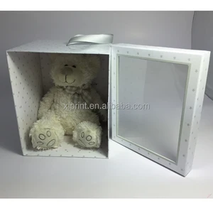 bear packaging gift box printing , toy paper box , pvc window