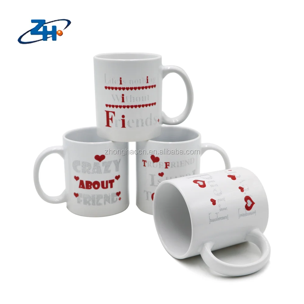 low temperature decal ceramic glitter mug for drinking