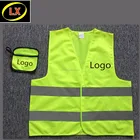 EN ISO 20471 Hi Viz Warning Security Vest with small Bag Pouch packing