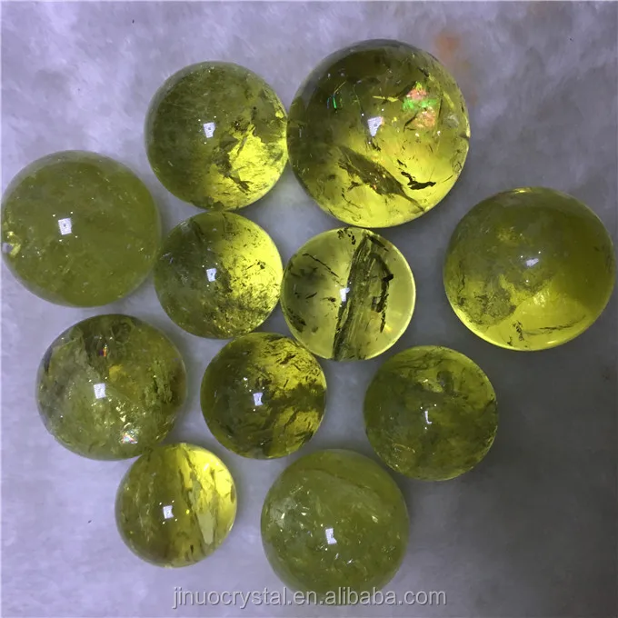 wholesale natural rock citrine quartz crystal ball sphere yellow