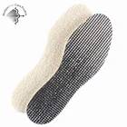 best seller soft shoe insert for winter heated feet, natural lambswool aluminum foil warm foot insoles