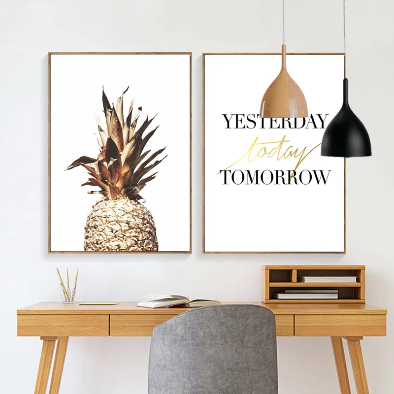 Nordic-Poster-Wall-Frame-Gold-Cactus-Posters-And-Prints-Pineapple-Wall-Art-Canvas-Painting-Wall-Pictures (1)