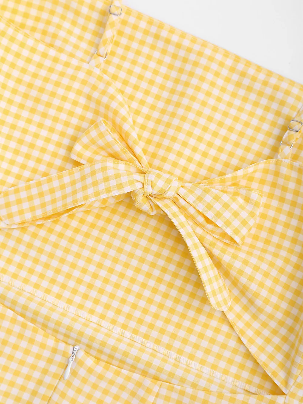AZULINA Women Sexy Summer Beach Dress Cut Out Sleeveless Spaghetti Strap Sweet Plaid Bow Tie Back Mini Dress Sundress vestidos 4