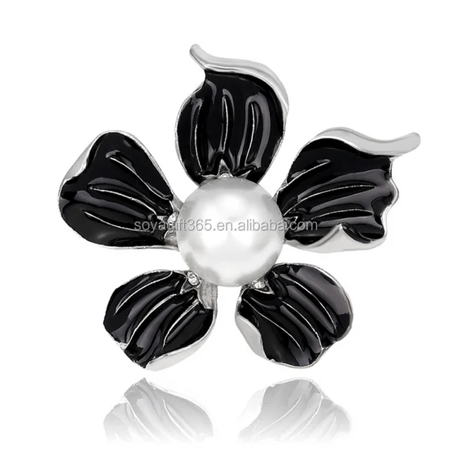 fresh petal flower alloy drip crystal jewelry women brooches