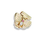 Beautiful Style Fancy Gold Butterfly Metal Handbag Turn Lock Bag Accessories