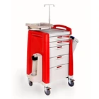 Hospital Furniture Abs Cart ABS Plastic Crash Cart 5-Drawer Tall Narrow Hospital Trolley Supplies
