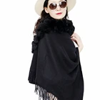 Classic New Scarf China Brand New Classic Style Winter Women Woolen Woven Cashmere Scarf Custom Rabbit Fur Scarf