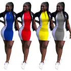 9031210 2019 short sleeve spliced mini plus size casual women clothing dress