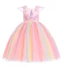 Best Seller Kids Colorful Dress Flower Girl Dresses For Weddings Unicorn Baby Garments DJS003