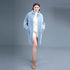 2019 Basic light blue sheep fur winter outwear faux fur winter coat fleece wool FR010