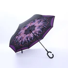 2019 new invention c shape handle auto open reverse umbrella inverted
