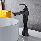Antique black coated brass basin faucet curved wash basin faucets