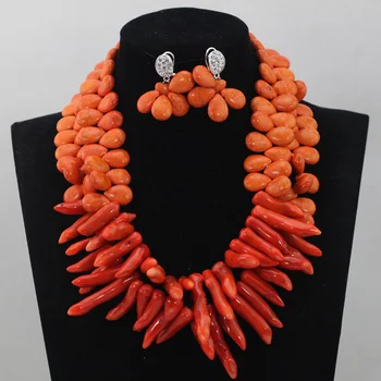 orange coral bead necklace