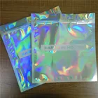 OEM aluminum foil zip lock sock bag clothes packaging bags clear front hologram bags