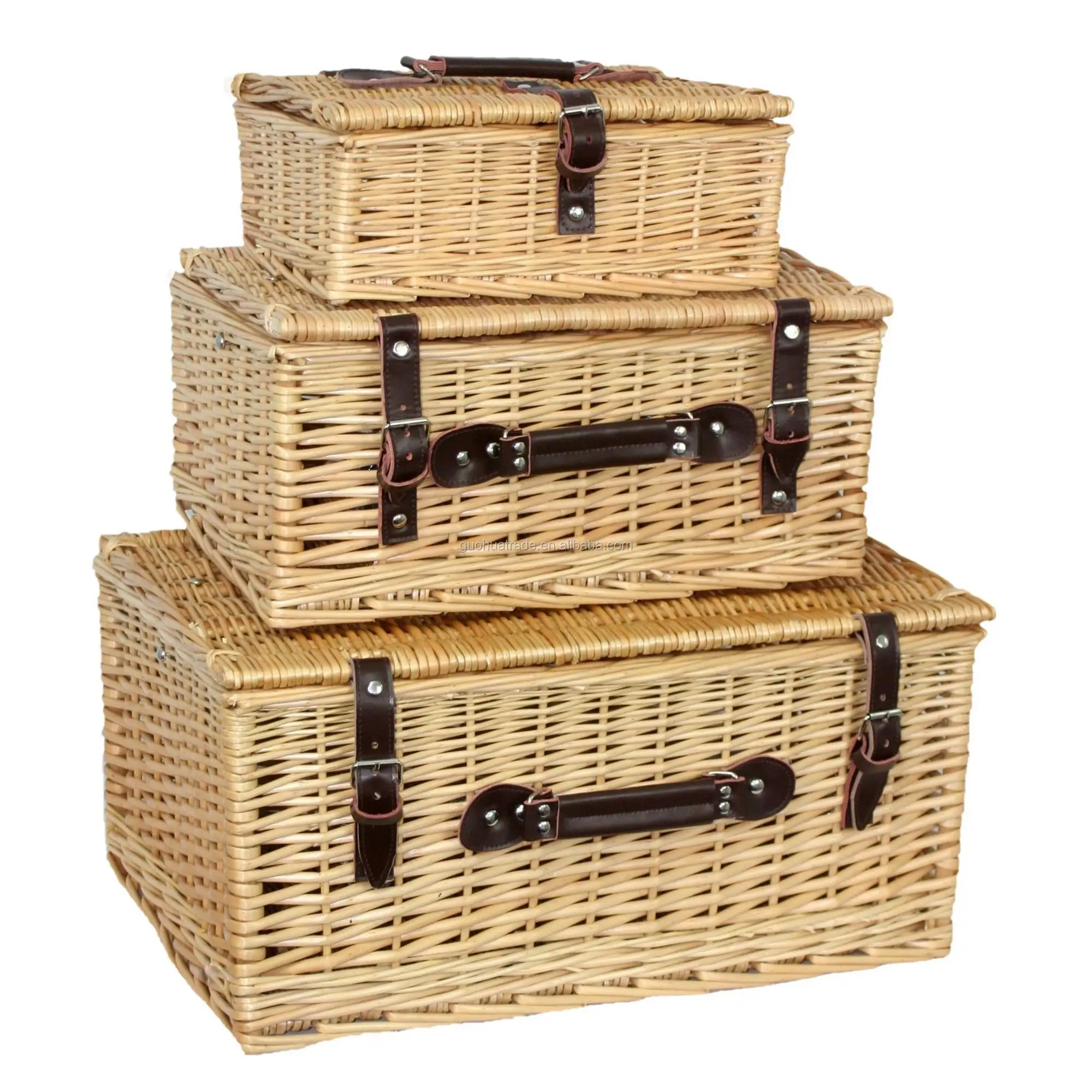 natural willow empty gift hamper basket