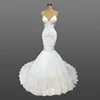 Spaghetti Strap Lace Beading Wedding Dress Women Elegant Mermaid Wedding Dresses 2019 Sheath White Bridal Gown