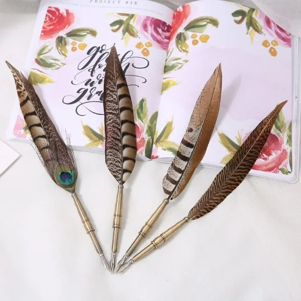 gift ink quill-pen & haftwachs set promotional gift feather pen