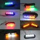 LED Lighthead Red Blue Amber White Led Police Motorcycle Bike Dash Lights