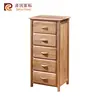 Solid oak wooden furniture antique color tall five drawer chest