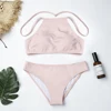 Wholesale Bikini Pink Halter Thong Swimsuits Women Tankini